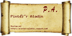 Pintér Aladin névjegykártya